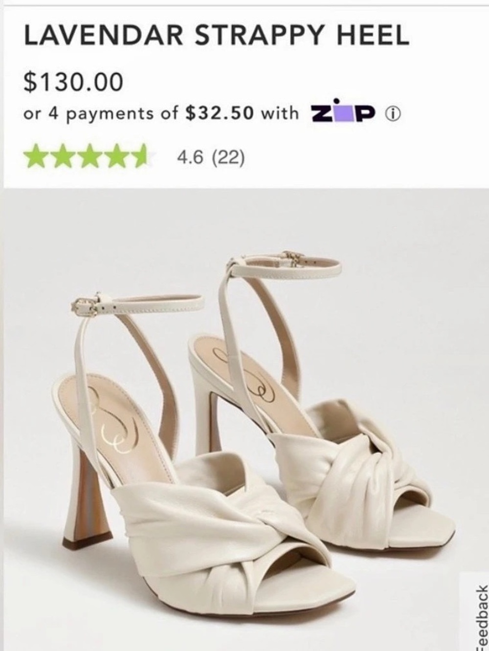 Sam Edelman Lavender Strappy Heel Strappy Heels in Ivory